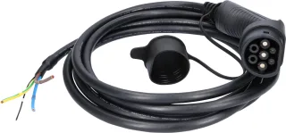 efuturo Ladekabel gerade, Ende offen auf Typ 2 Stecker, 1 Phase, bis zu 7,4 kW, 32 A, 230 V, 5m - 117.7255