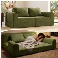ANYSUN Loungesofa Klappbares Schlafsofa,Sofa Sofas Wohnzimmer,klappbares Gästesofa, 2 Sitzer Sofa Flanellbezug,mit Schlaffunktion, tragbare Schlafsofa geeignet für Wohnzimmer, Wintergärten,Apartments