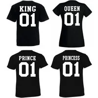 Youth Designz T-Shirt King Queen Prince Princess Herren Damen Kinder T-Shirt Set (1-tlg) mit modischem Print
