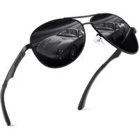 LuxusKollektion Pilotenbrille Pilotenbrille Herren Damen polarisiert Schwarz Rahmen Grau Linsen