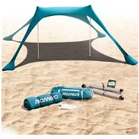 Momevo Strandmuschel Strandzelt mit UV Schutz 50+, zertifiziert für Kinder, Baby, Familien, Personen: 4