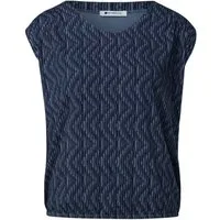 STREET ONE Kurzarmshirt LTD QR printed top w.elastic h