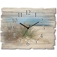 Artland Wanduhr Schöne Sanddüne mit Gräsern und Zaun (wahlweise mit Quarz- oder Funkuhrwerk, lautlos ohne Tickgeräusche)