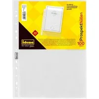Idena Prospekthülle Idena 376002 - Prospekthülle DIN A4 Format, genarbt, 40µ, 100 Stück