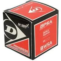 Dunlop Squashball Progress schwarz (roter Punkt, Speed mittel) schwarz - 1 Ball