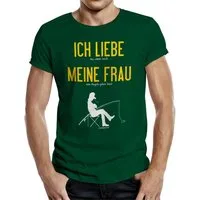 RAHMENLOS® T-Shirt für Angler und Fischer: Ich liebe meine Frau …