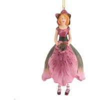 ROSEMARIE SCHULZ Heidelberg Dekofigur Blumenmädchen Christrose Rosa zum Hängen Dekohänger Blumen Deko-Objekt, Handbemalte Figur aus Polyresin