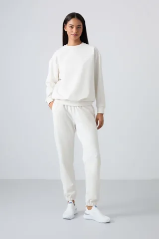 Oversized Sweatshirt und Hose mit elastischem Bund Set