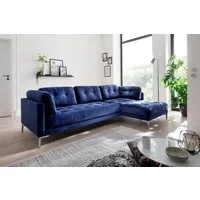 Trends by HG Ecksofa Landau L-Form, in Cord-Stoff mit Metallfuß