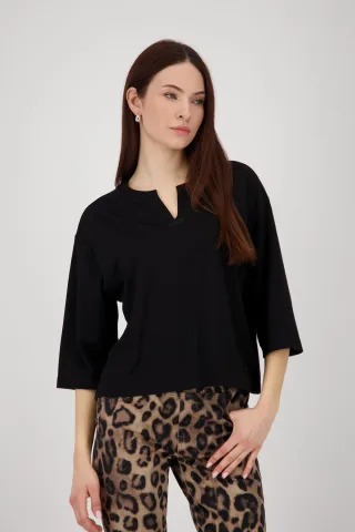 monari - Sweatshirt mit Strasssteinen schwarz - Gr. - 40