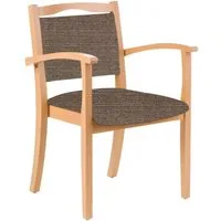 einrichtungsdesign24 Armlehnstuhl 4-Fußstuhl Holzstuhl mit Armlehnen Alexander Seniorenstuhl Esszimmer, Gestell aus Massivholz und stapelbar