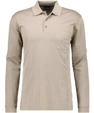 RAGMAN - Poloshirt Jacquard beige-melange - Gr. - M
