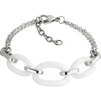 Amello Edelstahlarmband Amello Ovale Armband silber weiß (Armband), Armbänder für Damen Edelstahl (Stainless Steel)