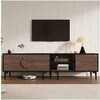 Merax Lowboard für 80-Zoll-Fernseher (1 St., 180*35*49cm), TV-Board mit 3 Türen und offenen Fächern, Fernsehschrank TV-Schrank