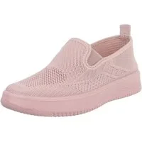 Ital-Design Damen Low-Top Freizeit Slipper (88843570) Flach Sneakers Low in Altrosa