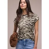 STREET ONE Shirttop Sommershirt im Leo-Look