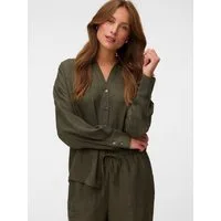 Vero Moda Langarmbluse VMMELANEY QUEENY LS SHIRT WVN NOOS Kunstfaser, loose fit