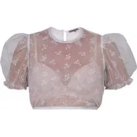 MarJo Dirndlbluse Dirndlbluse Kohlwies weiß