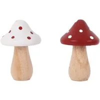 Trend Line Dekofigur Dekofigur Pilz Holz Ø 8 x 12 cm rot weiß 2-fach