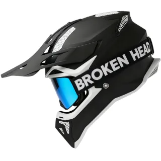 Broken Head Crosshelm BND-Stealth Schwarz + Struggler Magnet Brille Blau