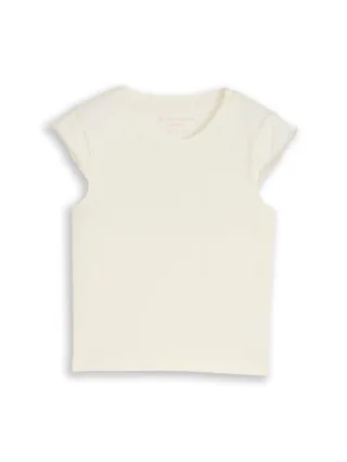 tom tailor kids - Cropped T-Shirt mit Wellkanten wool white - Gr. - 164
