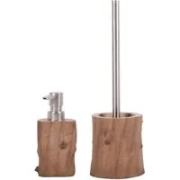 Sanilo Badaccessoire-Set Old Tree, WC-Bürste und Seifenspender, 2 tlg., 2-tlg., auswechselbarer Bürstenkopf, stabile Pumpe, hochwertig & modern