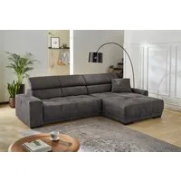 Jockenhöfer Gruppe Ecksofa Le Mans L-Form, B: 320 cm, mit 30 cm elektr. Sitztiefenverstellung, Kopfteilverstellung, induktive Ladestation, USB-Anschluss & Zierkissen