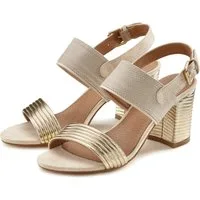 LASCANA Sommerschuh, offener Schuh, Sandalette, Sandale, Riemchensandalette mit Blockabsatz VEGAN