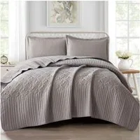alesvelt Tagesdecke Set Nilüfer Überwurf Decke 3-Teilig 240X260 CM,2-Personen