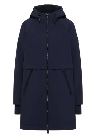 CECIL - Softshell Mantel mit Kapuze dark navy blue - Gr. - XXL