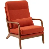 LuxusKollektion Loungesessel Sessel Polstersessel Armlehnstuhl Wohnzimmer Kissen Orange