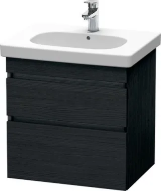 Duravit DuraStyle Waschtischunterbau wandhängend Eiche Schwarz Matt 600x453x610 mm - DS648301616 DS648301616
