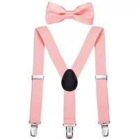 DonDon Hosenträger DonDon Jungen Hosenträger Fliegen Set für Kinder (2er Set, 2-St) 2er Set, schmaler Hosenträger Y-Form, farblich passende Fliege