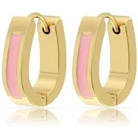 Made by Nami Ohrring-Set Tropfenförmige Ohrringe Gold mit Rosa Highlight, Wasserfester Schmuck Geschenk für Sie