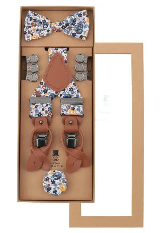 prince bowtie - Set Hosenträger+Fliege+Tuch marine - Gr. - OS