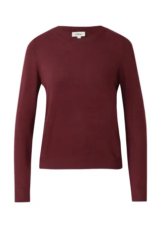 s.Oliver Red Label - Strickpullover mit Rundhalsausschnitt rot - Gr. - 36