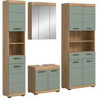 welltime Badmöbel-Set SIENA, 4 teilig, bestehend aus:, (Set, 4-St., TOPSELLER), Hochschrank schmal, WBU, Spiegelschrank, Hochschrank breit