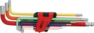 KS Tools Kugelkopf-Innensechskant-Winkelstiftschlüssel-Satz, extra lang, 9-tlg - 151.4420