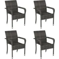 Yaheetech Gartenstuhl 2/4/6er-Set Esszimmerstuhl Rattan-Optik mit Metallbeinen (4 St), Küchenstuhl fürs Esszimmer/Balkon/Terrasse