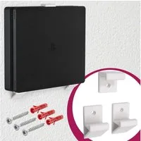 Mobilefox Konsolen-Halterung Wand Halterung Konsolen Halter passend für Sony PlayStation 4 PS4 Slim