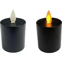 Coen Bakker Deco BV LED-Kerze Votive Candles (Set, 2-tlg), schwarz bewegliche Flamme Timer 4,5x8cm