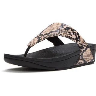 Fitflop Lulu Leder Damen Hazy Taupe/Schwarz Sandalen