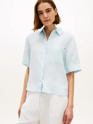 ESS LINEN SS SHIRT Keepsake Blue - Gr. - M