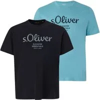 s.Oliver T-Shirt Big Size (2-tlg) Rundhals, kurzarm, Logo-Aufdruck