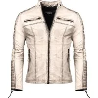 PAULGOS Lederjacke Herren Jacke Übergangsjacke Biker Look 100% Echtleder D1