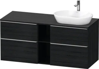 Duravit D-Neo Konsolenwaschtischunterbau wandhängend Eiche Schwarz Matt 1400x550x664 mm - DE4970R701 DE4970R70160000