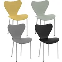 JEOBEST Stapelstuhl 4er Set Stapelstühle Esszimmerstuhl Stuhl, Küchenstuhl Wohnzimmerstuhl, (4 St) Stuhlbeine aus Metall, Ergonomisch, aus PP