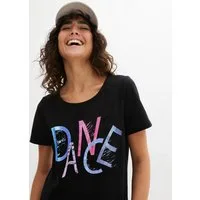 bonprix T-Shirt lockerer Schnitt, Kurzarm, mit Retro-Print, Seitenschlitze