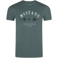 MUSTANG T-Shirt Herren Printshirt Regular Fit (1-tlg) Kurzarm Tee Shirt mit Rundhalsausschnitt aus 100% Baumwolle