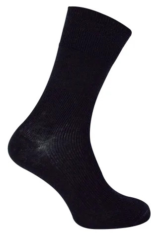 3 Paar Multipack Herren Wolle diabetische Socken für geschwollene Beine | Dr.Socks | gerippte nahtlose Merinowolle Socken in schwarz - schwarz